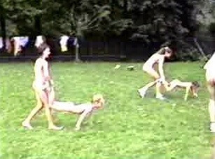 A nudist gathering at the stadium and sports - Nudity fosters the development of trust and sincere relationships