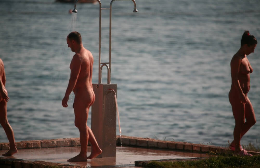 Naturist Shower at Dusk pics - This is how naturism culture manifests itself