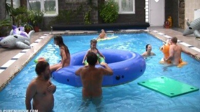Piano pool and tennis Full HD - Where nudism is commonplace
