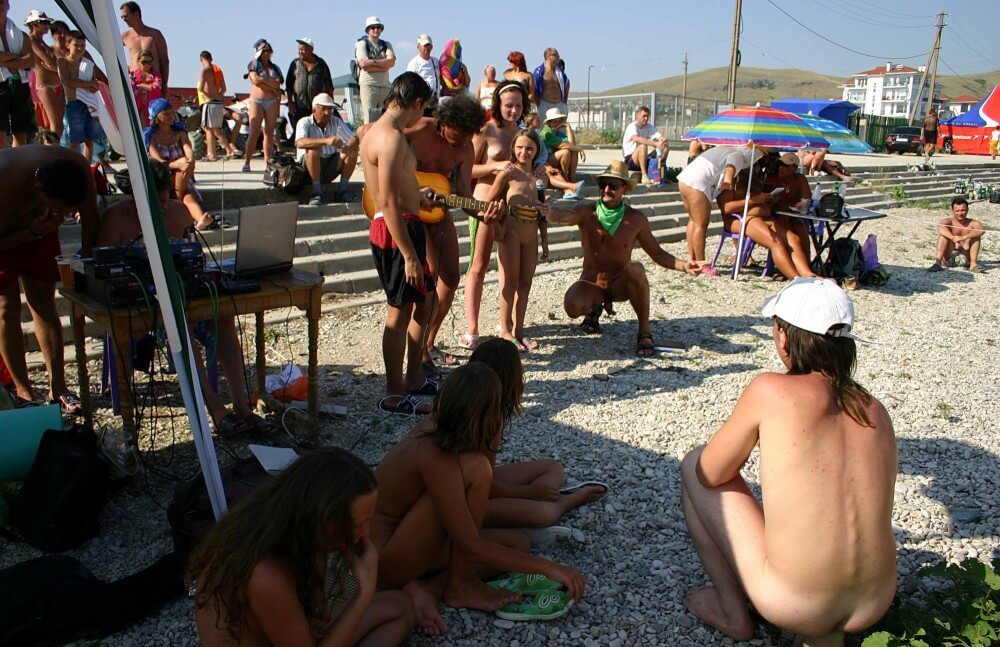 Nude Party By The Steps pics - Nudity helps one feel a sense of freedom and liberation