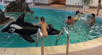 Indoor dolphin ride Full HD - Nudism is an expression of freedom and individuality